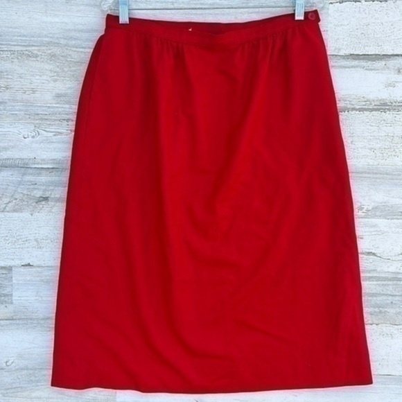 VINTAGE Pendleton Wool Red Skirt Size 12 - Picture 2 of 11